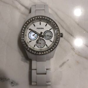 Fossil white resin watch